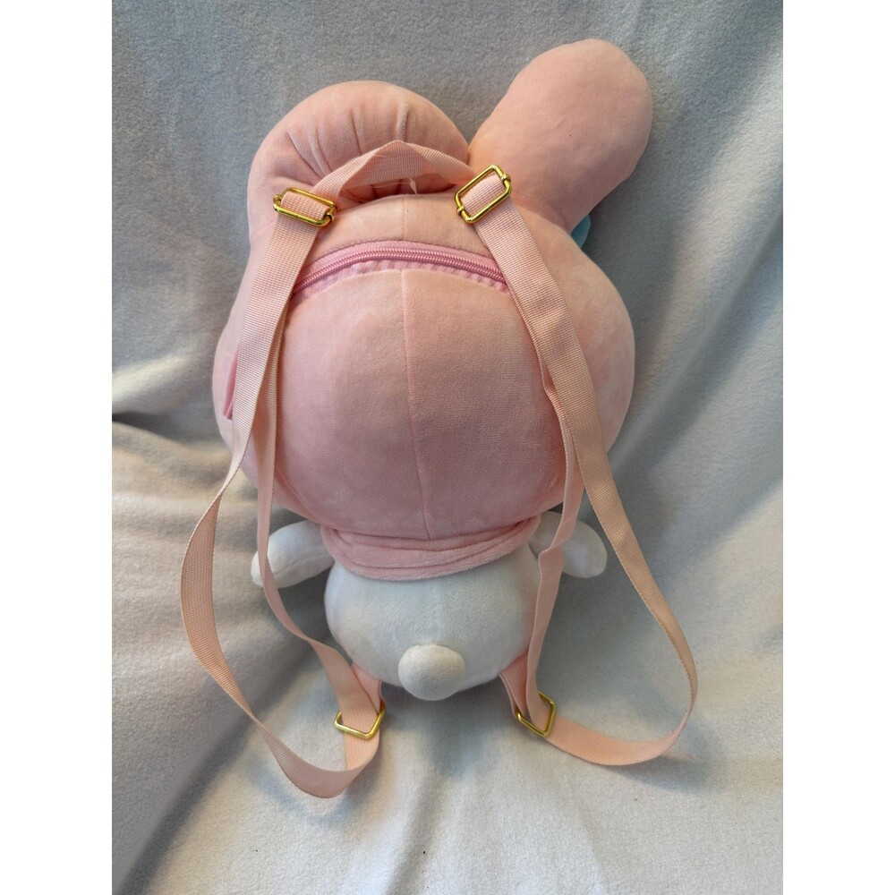 Sanrio My Melody Backpack Girls Small Pink Plush Velour Bow Adjustable Straps - Picture 4 of 9